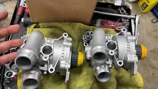 20t water pump upgrade Aluminum waterpump replace compare repair parts aftermarket a4 a5 q5 a6 Audi [upl. by Sakiv]