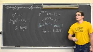 Solving Equations with Logarithms Pt 1 [upl. by Yeclek166]