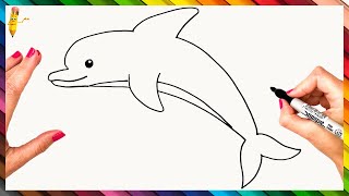 How To Draw A Dolphin Step By Step 🐬 Dolphin Drawing Easy [upl. by Alage]