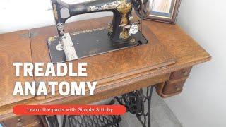 Anatomy of a Singer Treadle Sewing Machine  Naming the Parts Vintage SewingMachine Design [upl. by Esylle506]