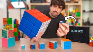 Resuelvo TODOS los CUBOS de RUBIK por tamaño DIMINUTO a GIGANTE [upl. by Isoais322]