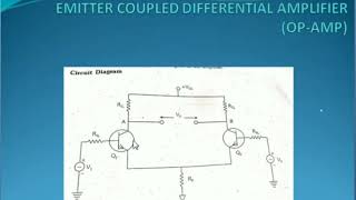 EMITTER COUPLED DIFFERENTIAL AMPLIFIER [upl. by Ednil]