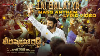 Veera Simha Reddy  Jai Balayya Mass Anthem Lyric  Nandamuri Balakrishna  Shruti Haasan  Thaman S [upl. by Yessac]