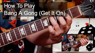 Bang A Gong Get It On Marc Bolan amp T Rex Guitar amp Bass Lesson [upl. by Elletse]