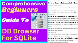 How to Use DB Browser for SQLite Absolute Beginners Guide [upl. by Glenine]