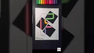 quotFquot letter with neon lights🎨 shorts drawing art youtubeshorts shortsfeed viralshorts [upl. by Orvil]