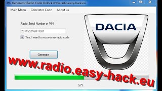 Dacia Enter Code Radio  Free Dacia Radio Codes Calculator [upl. by Lubeck]