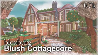 Bloxburg  Blush Cottagecore House Speedbuild exterior [upl. by Orsini]