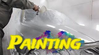 Car Painting Glasurit base Iwata WS400 Clear RM Wonderful finish [upl. by O'Connell]