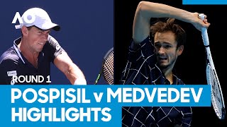 Vasek Pospisil vs Daniil Medvedev Match Highlights 1R  Australian Open 2021 [upl. by Annadiane23]