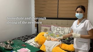 Immediate Newborn Care  Return Demonstration [upl. by Wojcik]