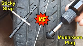 Tire Plug Strip Vs Mushroom Plug Puncture Repair Kits [upl. by Adey]