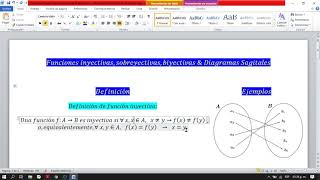 Funciones Inyectivas Sobreyectivas Bijectivas amp Diagramas Sagitales [upl. by Xineohp]