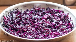 Simple Sautéed Red Cabbage Recipe  EatSimpleFoodcom [upl. by Pauli847]