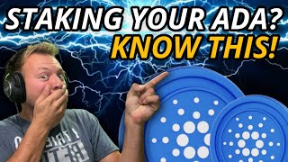 CARDANO ADA  KNOW THIS ABOUT STAKING YOUR ADA [upl. by Yelich]