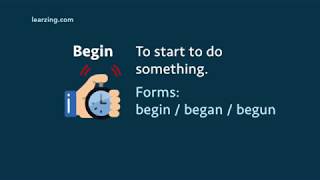 Irregular verb Begin  began  begun meaning forms examples pronunciation [upl. by Fania420]