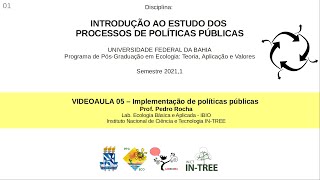 VIDEOAULA 05  Implementação de Políticas Públicas [upl. by Ycnalc]