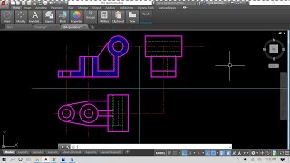 AutoCAD Tutorial Orthographic Drawing in First Angle Projection Technical Drawing [upl. by Gnohp]