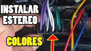 Como instalar un autoestéreo fácil COLORES de cables significado RCA amplificador y tips [upl. by Anolla]