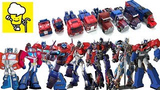 Different Optimus Prime Transformer robot truck toys ランスフォーマー 變形金剛 movie robots in disguise [upl. by Bail]