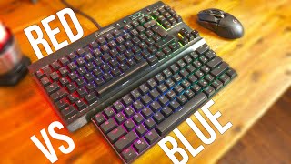 RED Switches vs BLUE Switches  Corsair K65 vs RK61 [upl. by Hnil]