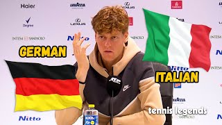 Jannik Sinner Speaks Italian amp German at Press Conference [upl. by Aratas]