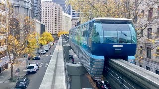 Seattle Monorail Beautiful Fall Colors [upl. by Heyes]