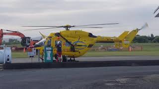 Lowe Corporation Rescue Helicopter BK117 B2 Takeoff Gisborne Airport [upl. by Grunberg]