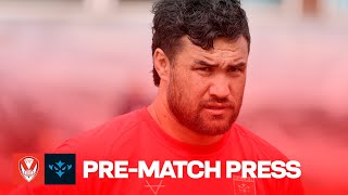 PREMATCH PRESS Peta Hiku talks season so far St Helens game and settling back in the UK [upl. by Hgielrebma]