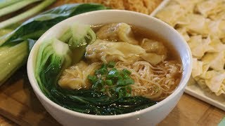 BETTER THAN TAKEOUT  Wonton Noodle Soup Recipe [upl. by Adnarom892]