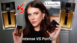 DIOR HOMME INTENSE VS DIOR HOMME PARFUM  Side by Side Fragrance Comparison [upl. by Dlarej]