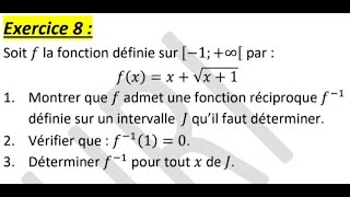 Solution dun exercice intéressant sur les fonctions réciproques  2 Bac [upl. by Najram96]