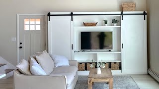 Building a Barn Door Entertainment Center with Basic Tools [upl. by Ezana]