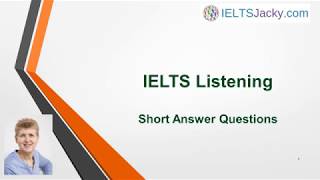 IELTS Listening – Short Answer Questions [upl. by Reagen]