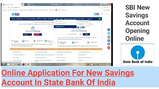 State Bank Of India Online Savings Account OpeningNew SBI Account OnlineSBI New Account From PC [upl. by Agathe956]