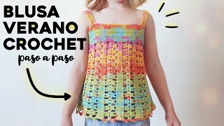 CÓMO TEJER BLUSA DE VERANO A CROCHET top  túnica  salida de baño a crochet  TUTORIAL PASO A PASO [upl. by Otrebtuc688]