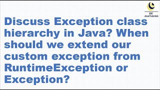 Discuss Exception in JavaWhen to extend custom exception from RuntimeException or Exception [upl. by Lewes]