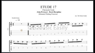 Alternate Picking Exercise  ETUDE 17 Chromatic Scale  John Petrucci Rock Discipline [upl. by Ledniahs]