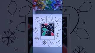 Christmas Art Christmas lights art drawing easydrawing [upl. by Suirtemed]