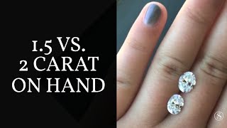 15 vs 2 Carat Diamond Size Comparison  Oval Diamonds [upl. by Adniles]