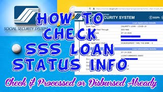 How to Check SSS Loan Status Info [upl. by On]