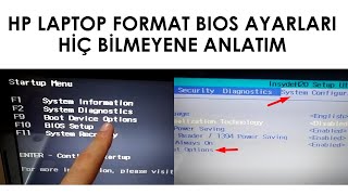 HP LAPTOP FORMAT  BIOS AYARLARI İLE ANLATIM [upl. by Max]