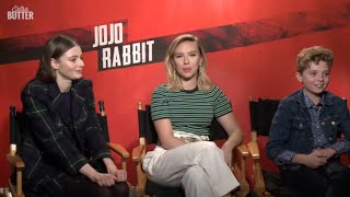 Jojo Rabbit Scarlett Johansson Thomasin McKenzie amp Roman Griffin Davis Interview  Extra Butter [upl. by Aihcropal357]