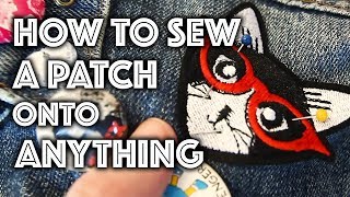 How to Sew a Patch Onto Anything  Sew Anastasia [upl. by Mahon]