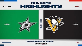 NHL Highlights  Stars vs Penguins  November 11 2024 [upl. by Notsirk]