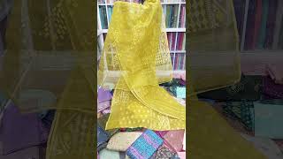 100 count golden colour Jamdani saree collection ❤️ [upl. by Ahtilat]