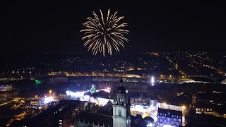 Vuurwerk en carnaval Halle 2022 firework Belgium drone [upl. by Germaun243]