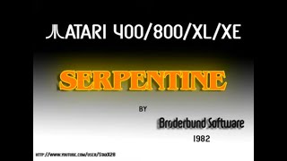 Atari 8bit  Serpentine Br0derbund Software 1982 [upl. by Helsie]