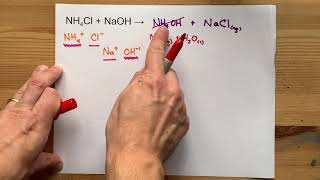 Reaction between NH4Cl  NaOH Double displacement with decomposition [upl. by Aerdnna749]