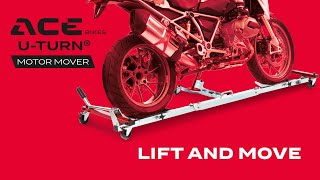 Acebikes UTurn Motorrad Rangierhilfe Kickstand Dolly Motorcycle Mover Le déplacemoto [upl. by Eenrahc209]